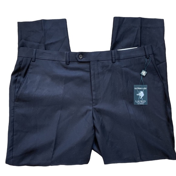 Lauren Ralph Lauren Black NWT Ultra Flex Pants Edgewood 100% Wool 40x30 - Picture 4 of 15